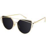 Sunglasses for Men,Metal Frame Polarized Oversized Cateyes Sunglasses
