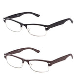 Newbee Fashion Unisex Classic Clubmaster Half Frame Stylish Designer Inspired High Fashion Spring Temple Clear Lens Eye Glasses