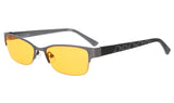 Small Lens Blue Light Blocking Computer Reading/Gaming Glasses 0.0 Magnification