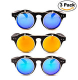 Classic Small Retro Steampunk Circle Flip Up Glasses/Sunglasses Cool Retro New Model