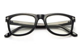 Newbee Fashion -Perfo Modern Look Squared Wayfarer Style Thick Frame Fashion Clear Lens Glasses