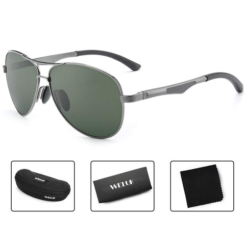 Aviator Sunglasses for Men Polarized Military Mirrored Pilot Retro Glasses