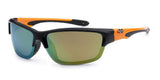 Polarized Half Frame Wrap Around Fishing Cycling Running Golf Sunglasses - Color Mirror Lens