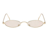 Small Oval Vintage Sunglasses Slender Candy Colors Lens Retro Steampunk Shades