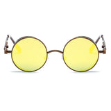 Steampunk Round Sunglasses, Vintage Hippie Circle Sunglasses with Metal Frame for Men Women
