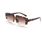 Trendy Semi Rimless Sunglasses For Women Men TR90 Frame Plain Glasses
