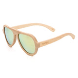 Womens Aviator Sunglasses Polarized Men Handmade Bamboo Sun Shades With Bamboo Case
