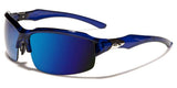 Half Frame Men's Sport Sunglasses Blue Color Mirror Lens