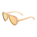 Womens Aviator Sunglasses Polarized Men Handmade Bamboo Sun Shades With Bamboo Case