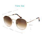 Round Sunglasses handmade frame with Glass Lens 3447, 100% UV Blocking