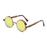 Spring Legs Steampunk Sunglasses Screws Retro Round Frame