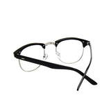 New Vintage Classic Half Frame Semi-Rimless Wayfarer Clear Lens Glasses