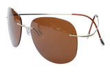Rimless Titanium Frame Polarized Sunglasses