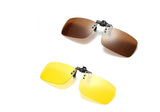 Polarized Day Night Vision Flip-up Clip-on Lens Driving Glasses Sunglasses