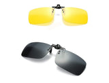 Polarized Day Night Vision Flip-up Clip-on Lens Driving Glasses Sunglasses