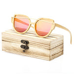 Women Bamboo Wood Polarized Sunglasses for Men with UV400 Glasses