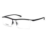 Pure Titanium Semi-rimless Business Glasses Frame Prescription Optical Eyeglasses