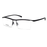 Pure Titanium Semi-rimless Business Glasses Frame Prescription Optical Eyeglasses