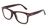 Newbee Fashion -Perfo Modern Look Squared Wayfarer Style Thick Frame Fashion Clear Lens Glasses