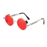 Spring Legs Steampunk Sunglasses Screws Retro Round Frame