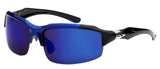 Mens Fashion Sports Wrap Sunglasses - Blue Revo Lens - Fishing, Baseball, Boating, Skiing - Several Colors Available!