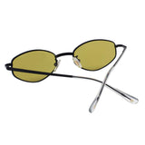 90's Vintage Small Oval Sunglasses Tinted Lens Tiny Metal Shades For Men Women 87156