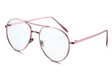 Circle Oversized Metal Eyeglasses Frame Inspired Horned Rim Clear Lens Glasses