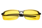 Day Night Vision Anti-glare Pink Lens Driving Metal Frame Polarized Sunglasses