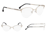 4-Pack Half-Rim Cat-eye Style Reading Glasses with Spring Hinges