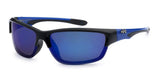 Polarized Half Frame Wrap Around Fishing Cycling Running Golf Sunglasses - Color Mirror Lens