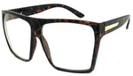 - Square Flat Top Sunglasses Oversize Thick Retro Designer Frame