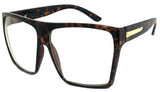 - Square Flat Top Sunglasses Oversize Thick Retro Designer Frame