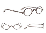 5-pack Mini Oval Round Reading Glasses with Spring Temple include Sun Readers