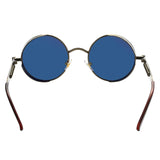 Retro Small Round Circle Steampunk Gothic Sunglasses for Men Women Metal Frame(46mm)