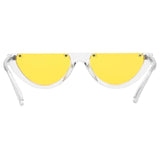 Fashion Half Rim Moon Clear Sunglasses for Women 100% UV400 Protection