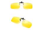 2PCS Polarized Day Night Vision Flip-up Clip-on Lens Driving Glasses Sunglasses