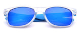 Colorful Retro Fashion Sunglasses Translucent Clear Matte Frame - Color Mirrored Lenses