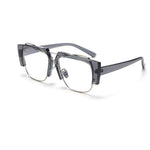 Trendy Semi Rimless Sunglasses For Women Men TR90 Frame Plain Glasses