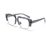 Trendy Semi Rimless Sunglasses For Women Men TR90 Frame Plain Glasses