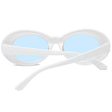 Clout Goggles,Oval Sunglasses Mod Thick Retro Frame Round Lens Kurt Cobain