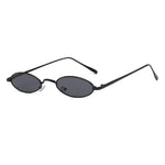 Vintage Slender Oval Sunglasses Small Metal Frame Candy Colors Mens Womens