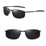 Rectangular Sunglasses For Men With Metal Frame Polarized Retro Square Sunglasses Ultra Light