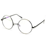 Circle Oversized Metal Eyeglasses Frame Inspired Horned Rim Clear Lens Glasses