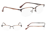 3-Pack Half-rim Brushed Metal Reading Glasses with Spring Hings