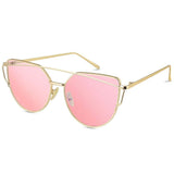 Sunglasses for Men,Metal Frame Polarized Oversized Cateyes Sunglasses
