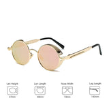 Gothic Hippie Retro Round Circle Frame Cyber Polarized Steampunk Sunglasses