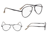 4-pack Pilot Style Reading Glasses with Spring Temples Include Sun Readers