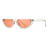 Fashion Half Rim Moon Clear Sunglasses for Women 100% UV400 Protection