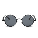 Steampunk Round Sunglasses, Vintage Hippie Circle Sunglasses with Metal Frame for Men Women