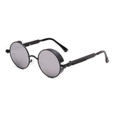 Spring Legs Steampunk Sunglasses Screws Retro Round Frame